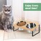 Dog Bowls Stand Bamboo Raised Dog Bowl with 2 Stainless Steel Food Water Bowls Set Food Feeding Dishes for Indoor Cat and Large Medium Dogs